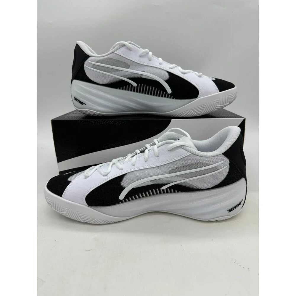 Puma All Pro Nitro Men's Size 13 White Black Basketball Athletic Shoes 379081 06